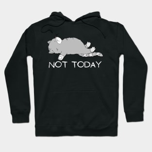 Tired Lazy Cat Nope not Today funny sarcastic messages sayings and quotes Hoodie